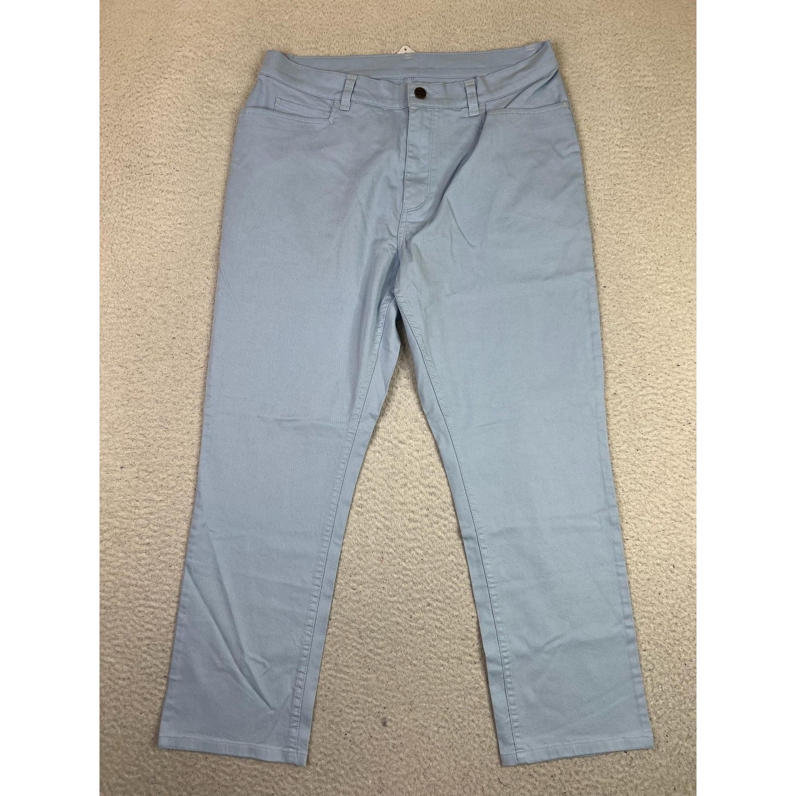 L.L. Bean Pants Womens 14 Light Blue Chino Straight Leg Stretch Twill Casual